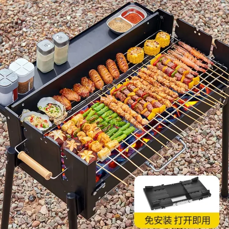 【原始人98叠烤炉】家用折叠烤肉架子炉子网用品便携火盆取暖家用