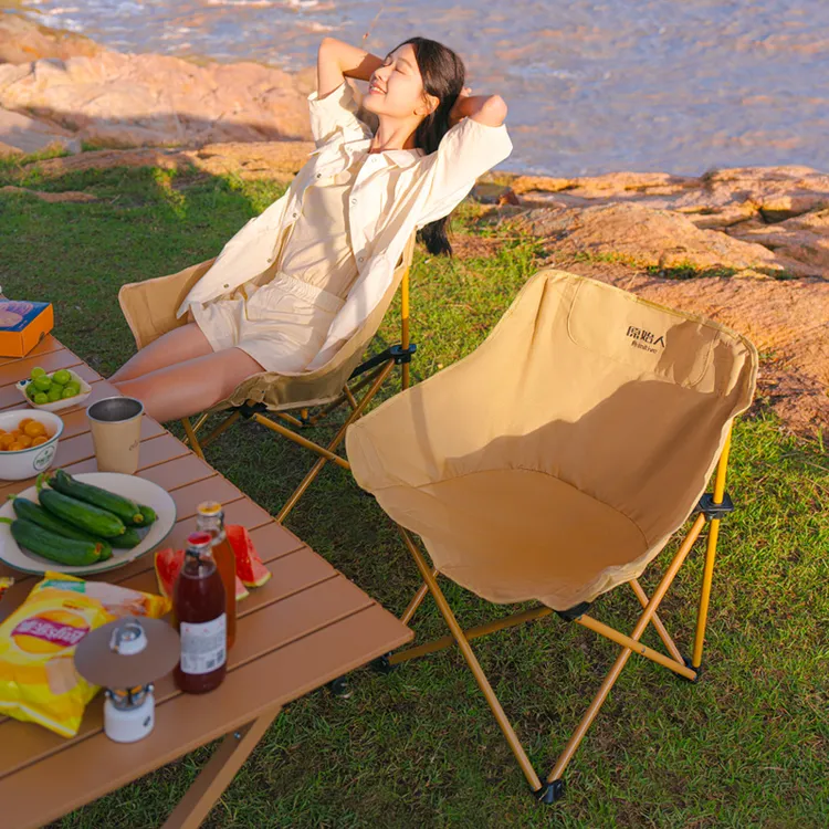 【原始人月亮椅】c户外折叠椅便携靠背椅钓鱼椅露营耐磨钓鱼座椅