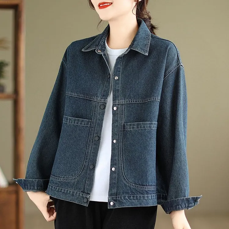 复古牛仔衣衬衫外套女2025早秋款新款小个子高贵显瘦百搭短款上衣