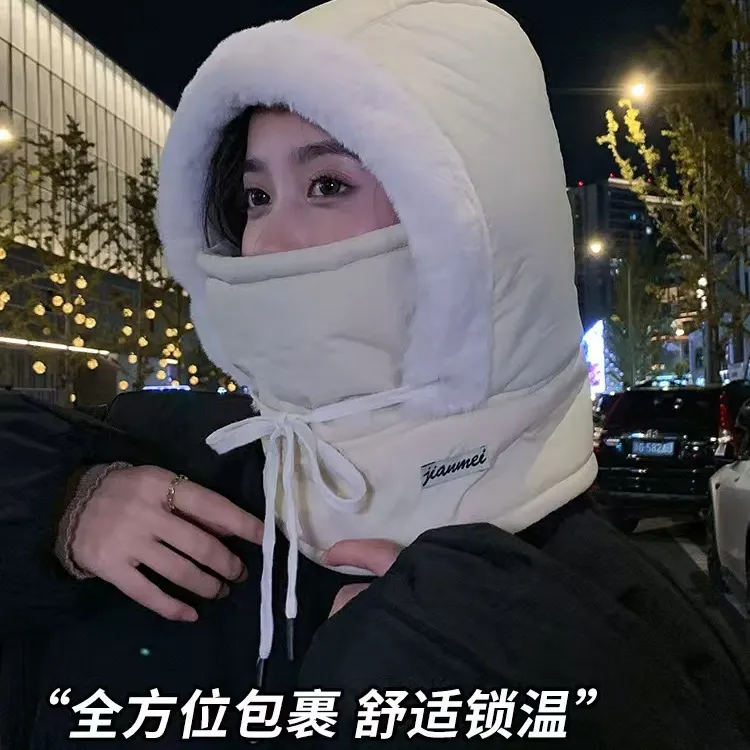 冬季好物 加绒加厚防寒一体帽户外防风骑行包头帽冬季保暖雷锋帽