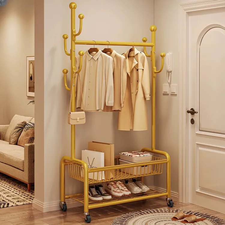 简易衣帽架卧室落地挂衣架家用床边衣服置物架租房学生宿舍晾晒架