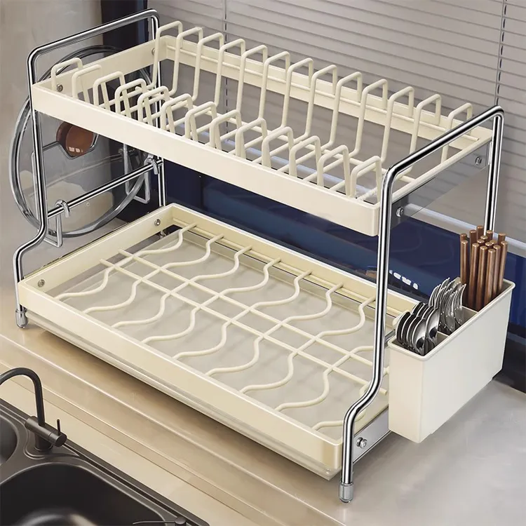 厨房碗碟沥水架放碗置物架家用台面多功能碗柜筷子盒碗盘收纳架子