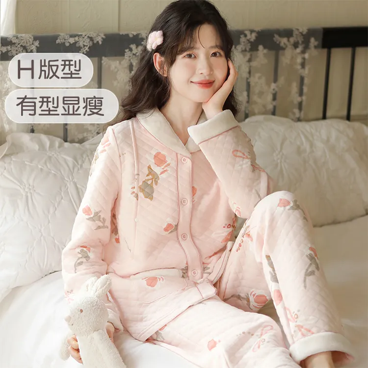 富朵『楠溪』秋冬空气棉月子服孕妇哺乳睡衣保暖喂奶待产长袖家居服