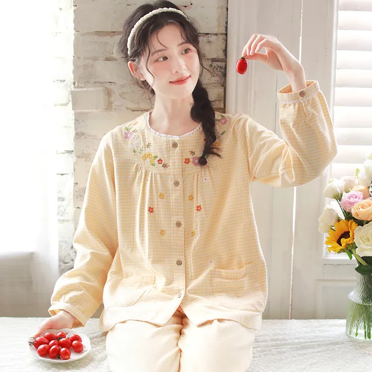 『花楹』秋冬月子服纯棉绒布孕妇睡衣产后哺乳喂奶春孕期待产家居服