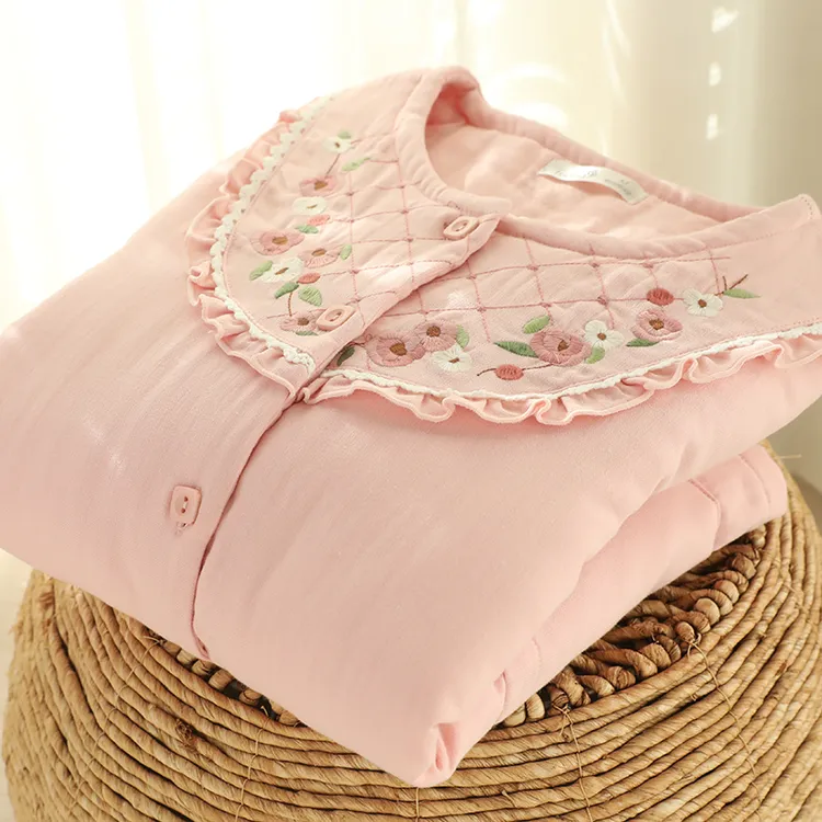 『悠悠梨雨』秋冬三层加厚夹棉月子服保暖防风孕产妇睡衣纯棉家居服