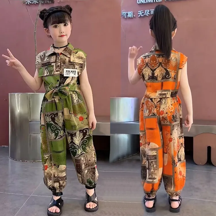女童夏装套装2025新款网红无袖薄款儿童装女孩时髦洋气爆款两件套