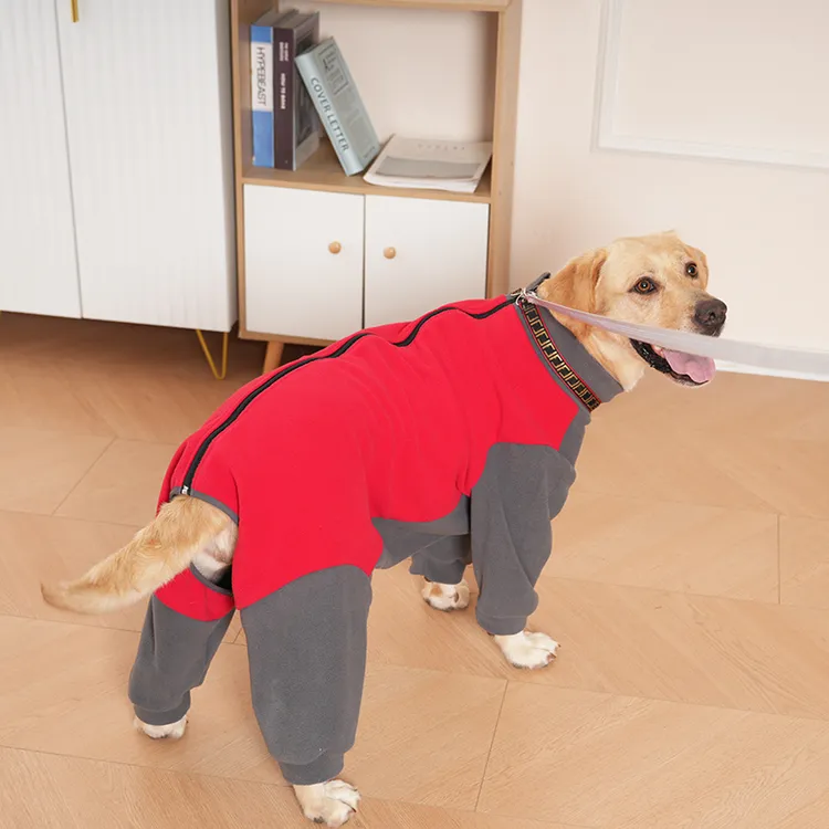 狗狗衣服全包护肚子秋冬款拉布拉多金毛中型大型犬加绒加厚四脚衣