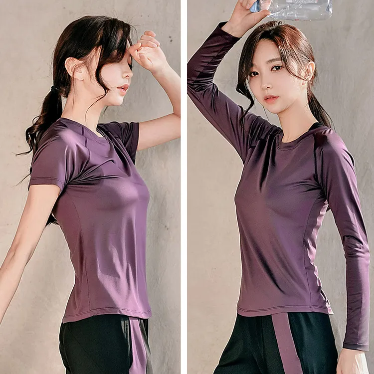 宽松瑜伽服薄款女新款速干衣t恤晨跑步运动服高级感健身上衣