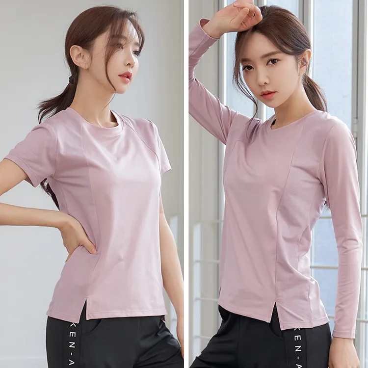 运动女宽松大码休闲时尚户外瑜伽服晨跑步速干t恤健身专业上衣