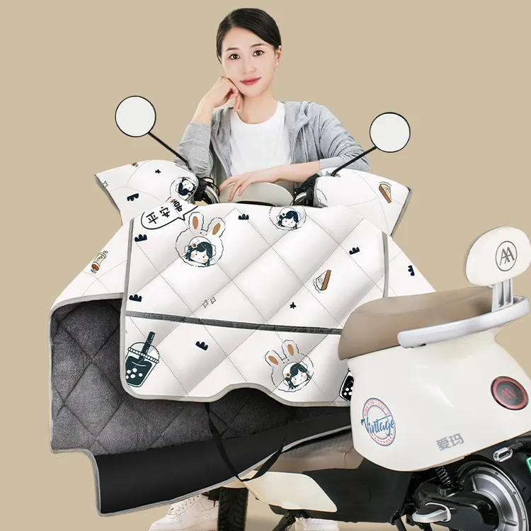 电动车挡风被春秋防水加厚冬季电瓶车冬季加绒防风罩加绒加宽加大