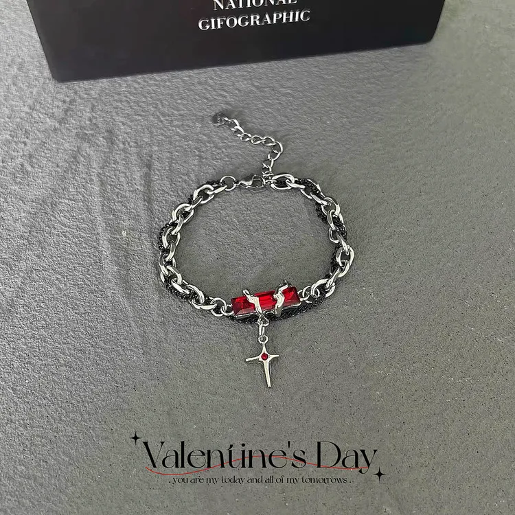 钛钢手链 缠绕星芒男女潮小众设计高级冷淡风百搭嘻哈男士手饰品