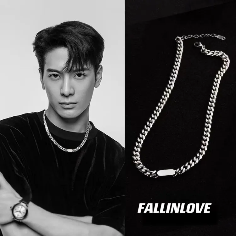 钛钢项链 古巴项链男女潮小众不掉色嘻哈百搭简约时尚锁骨链配饰