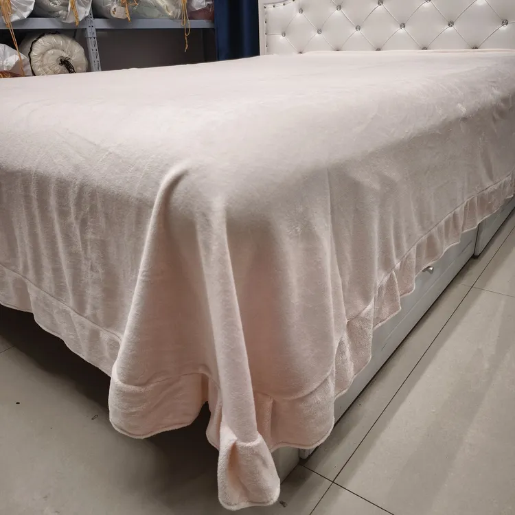 牛奶绒床单花边床单防静电纯色轻奢200克全消光牛奶绒保暖亲肤