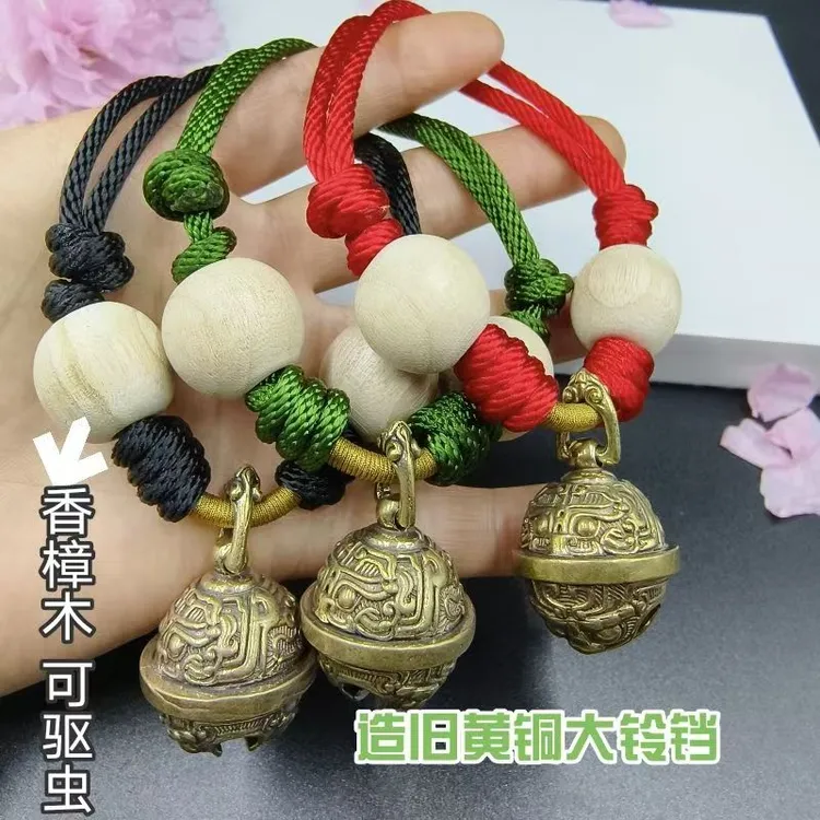 宠物驱虫黄铜铃铛项圈金毛泰迪中大型犬猫项圈手工编织可调节项脖