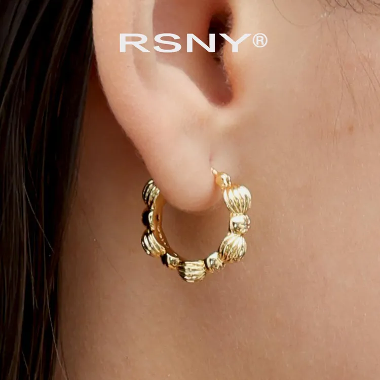 铜合金合成锆石耳饰 [新品]RSNY简约造型耳环女轻奢时尚简约欧美