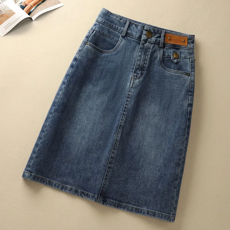 2025春夏季新款牛仔半身裙女高腰显瘦百搭时尚今年流行小个子中裙