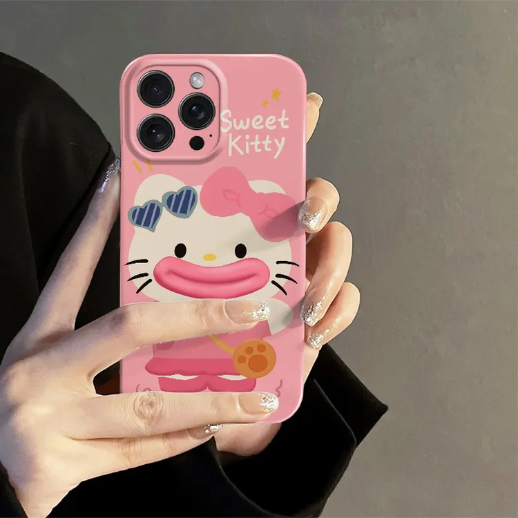 搞怪Kt猫适iPhone15/14promax手机壳苹果13/12/11菲林壳套xr女