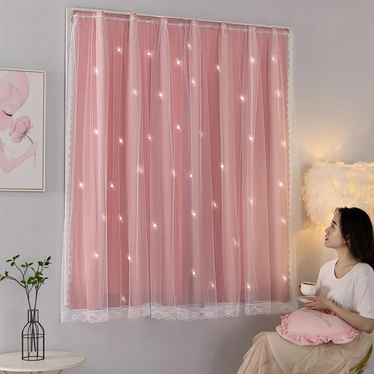 免打孔安装粘贴网红魔术贴窗帘成品遮光卧室出租房简易窗帘