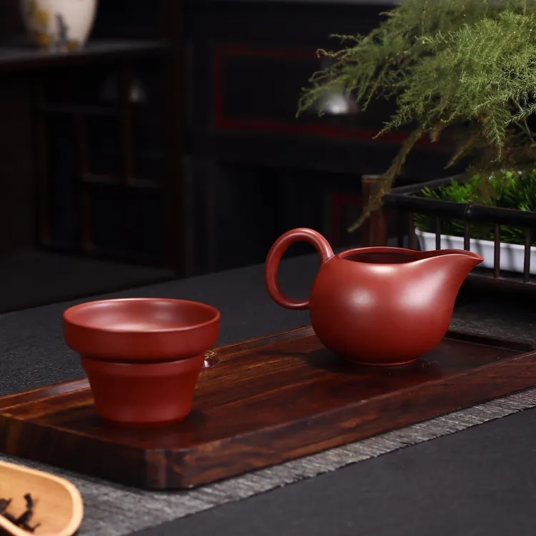 宜兴原矿紫砂大红包家用陶瓷高档过滤茶渣分茶器茶具配件创意茶道