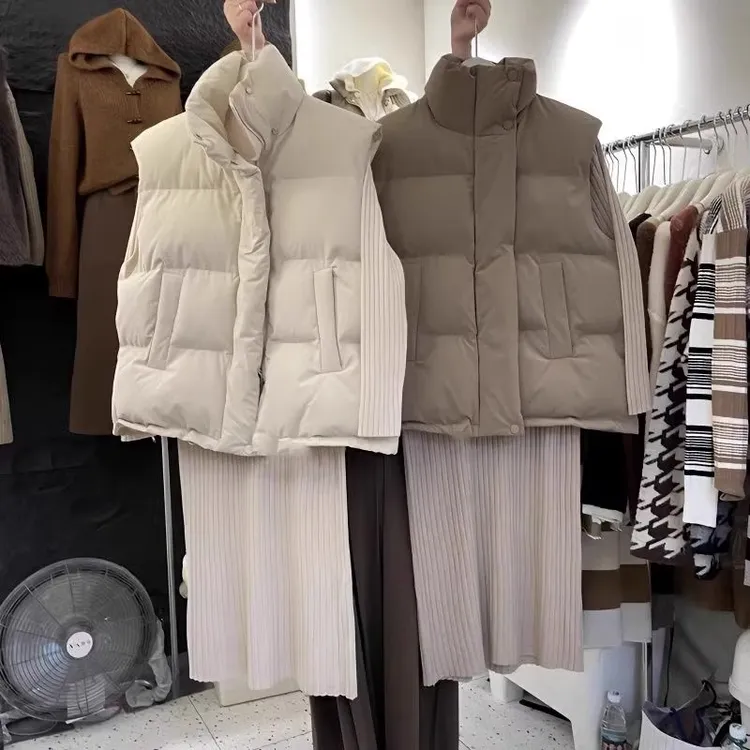 今年爆款短款棉服马甲女2025秋冬季新款外穿背心宽松百搭马夹外套