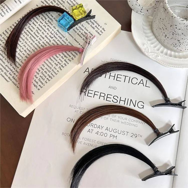 【咕噜】小辫子发夹可爱呆毛假发头饰动漫cos顶夹鸭嘴发夹刘海