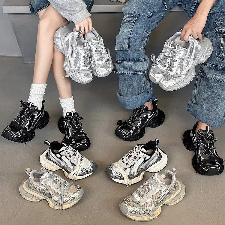 2024秋冬新款老爹鞋女透气休闲百搭厚底运动情侣增高鞋男ins潮牌