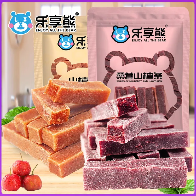 乐享熊原味山楂条+桑葚山楂条无食品添加剂宝宝零食酸甜可口解腻