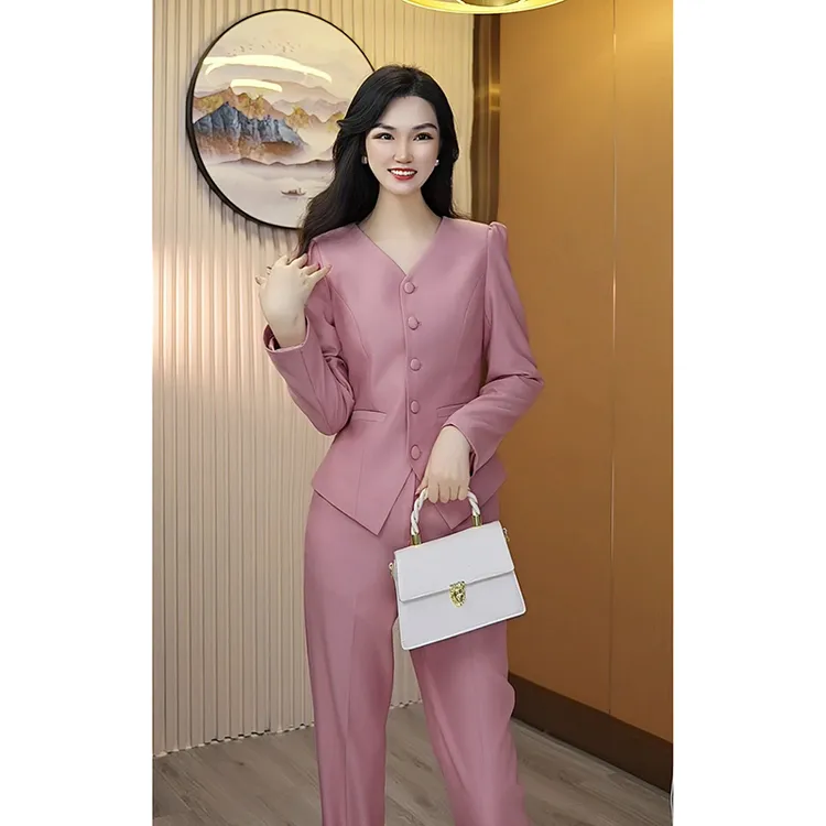 秋季V领洋气显瘦小西装外套女新款韩版职业长袖通勤气质西服套装