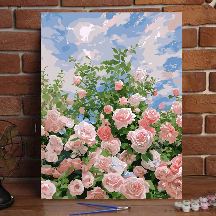 新款新画布数字油画diy手工涂色丙烯画高颜值解压送人生日礼物