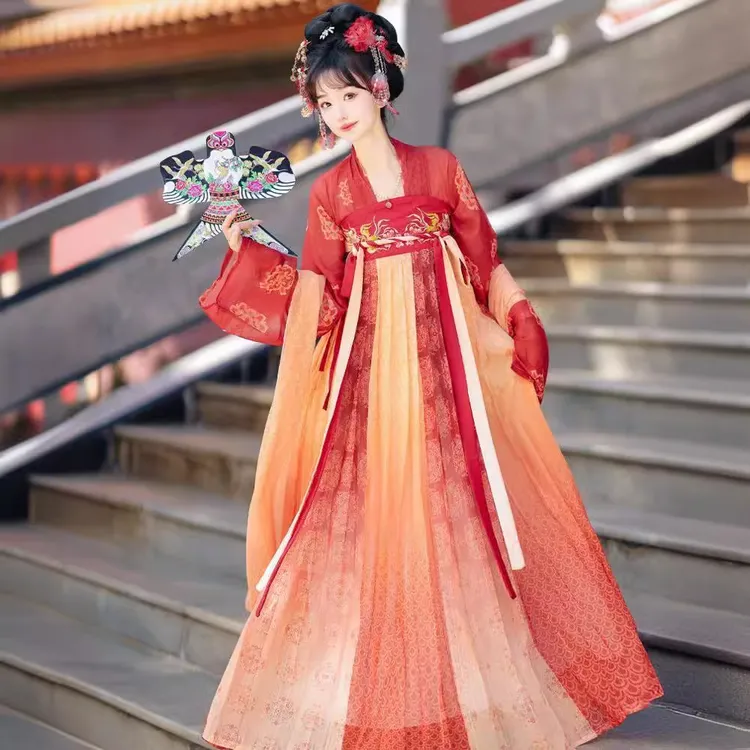 2024岱棠唐制成人汉服齐胸襦裙复原风日常国风超仙古装春夏季薄款