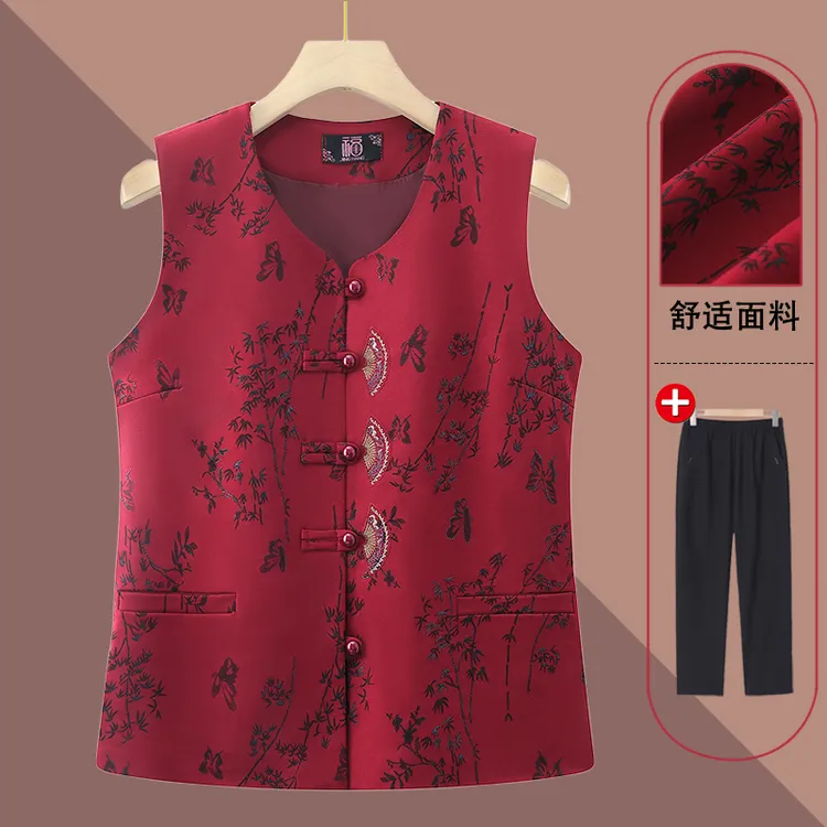 中老年人女装春款马甲奶奶休闲装背心老人薄款坎肩妈妈外穿太太装
