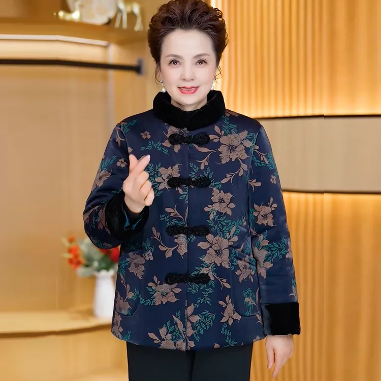 奶奶装冬装棉衣老年人棉袄女老太太衣服老人秋装60岁妈妈冬季外套