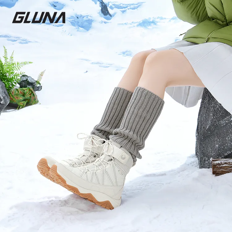 GLUNA东北大鹅u保暖雪地靴防水耐磨冬季加绒加厚鞋男女潮流潮靴