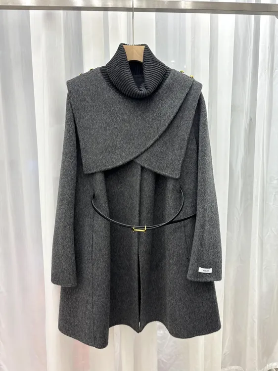 秋冬中长款双面呢大衣厚款加厚冬季时尚大衣