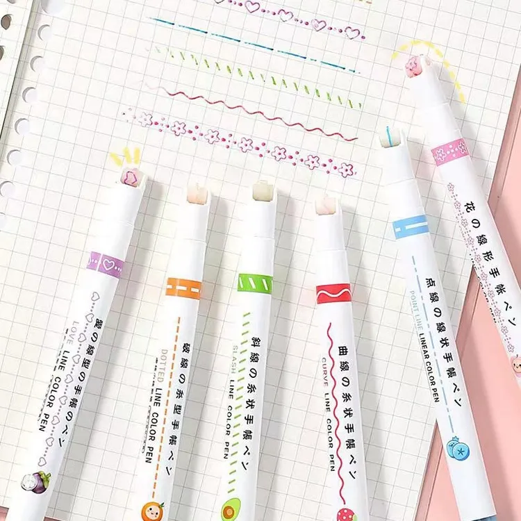 （新疆包邮）6色花型轮廓笔荧光彩色荧光笔