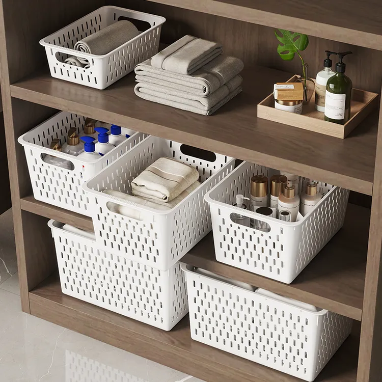 收纳筐杂物收纳盒家用抽屉置物篮厨房橱柜储物箱宿舍衣服整理箱