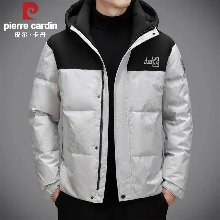 2024秋冬新款男士短款连帽羽绒服拼接面包服时尚加厚外套