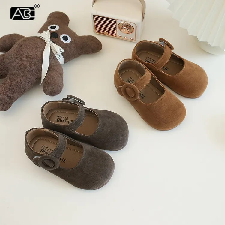 ABC女童皮鞋儿童豆豆鞋勃肯鞋新款小童英伦风休闲宝宝单鞋子