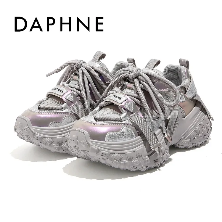 Daphne/达芙妮老爹鞋女款2024春季百搭蕾丝潮流百搭鞋子ins