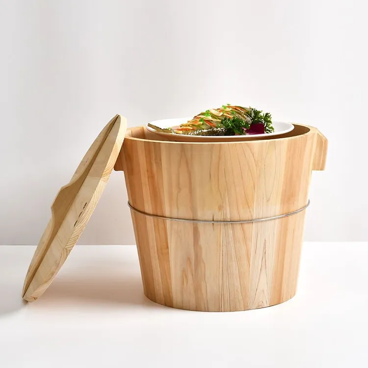 （竹艺万家）蒸天福商用大饭甑子蒸饭木桶蒸饭木桶手工神器酒店家用