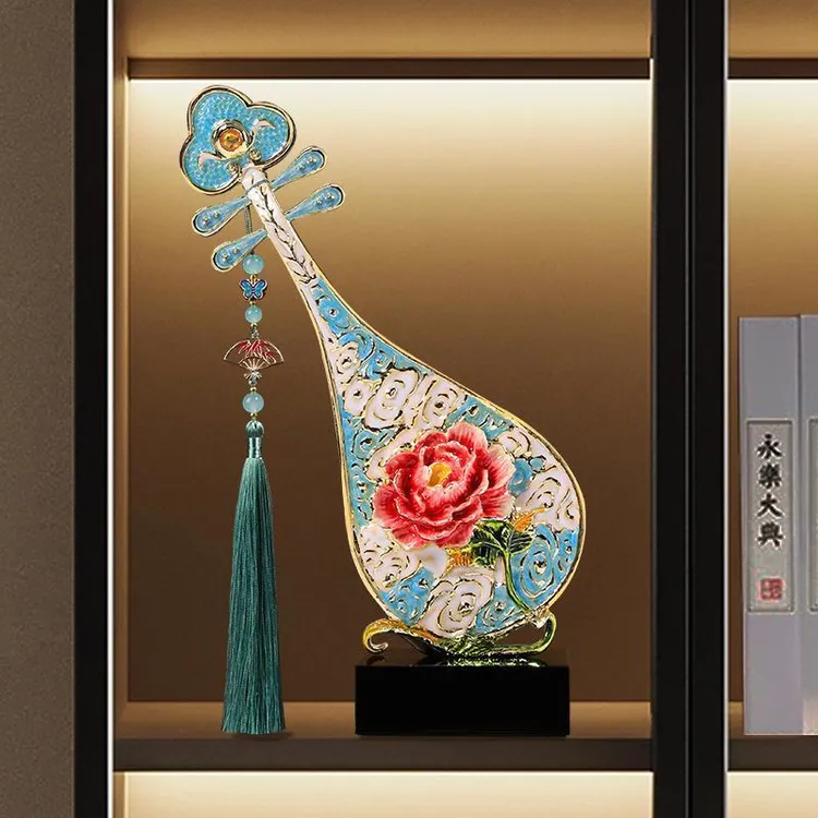 新中式玄关酒柜珐琅彩工艺品乔迁新居礼物摆件客厅高档小众装饰品
