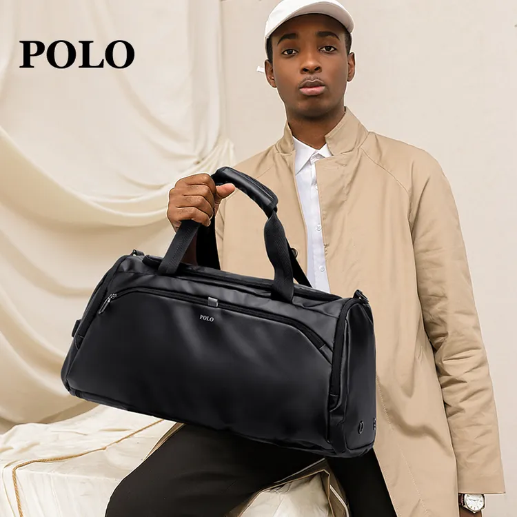 POLO男款户外旅行袋轻便多功能手提双肩斜跨单肩包休闲登机训练包