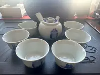 海外回流道八款茶具套，一壶一公道五杯有一个杯子带有冲线，使用过