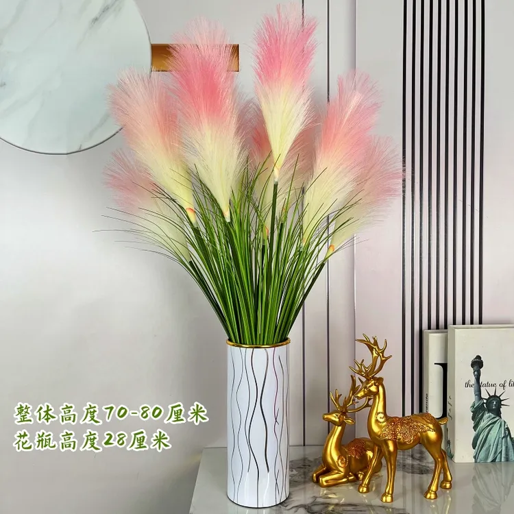 芦苇花假花花艺软装家居摆件客厅电视柜橱窗装饰婚庆花艺仿真植物