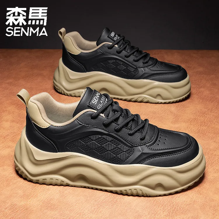 森马男鞋春季厚底增高个性潮流复古休闲鞋软底运动舒适青少年板鞋