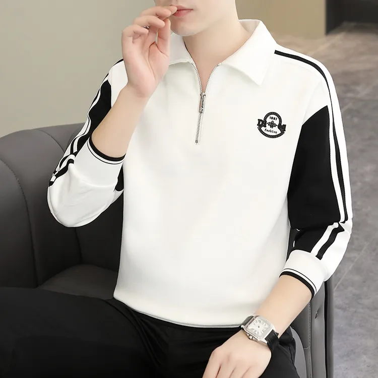 欧版秋冬长袖打底套头时尚休闲百搭男士圆领卫衣宽松W2585