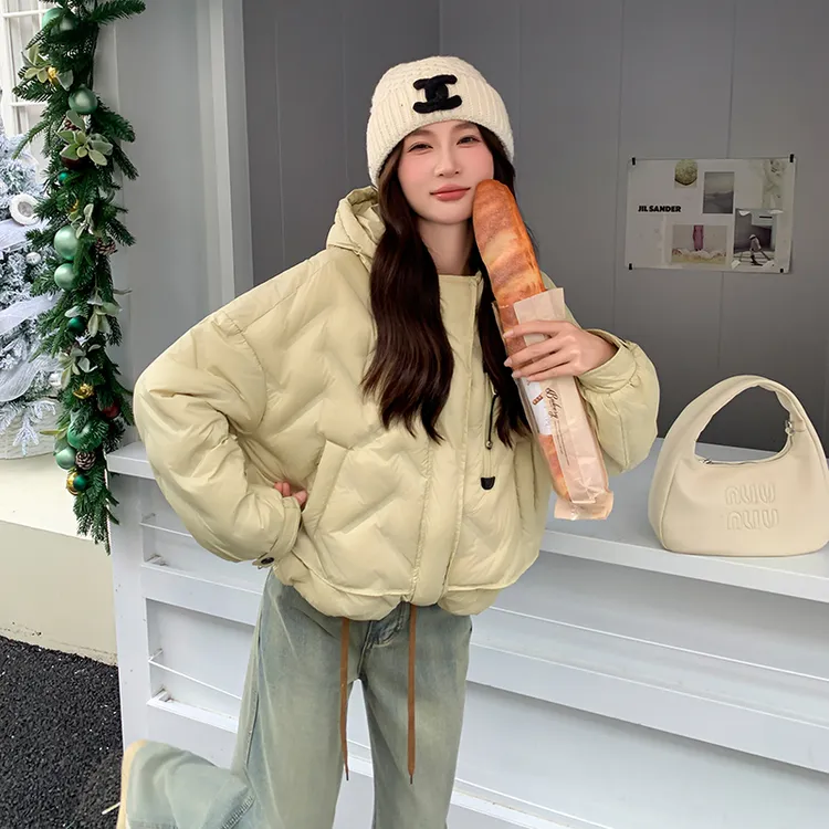 韩版时尚连帽短款白鸭绒外套女新冬季显瘦加厚保暖羽绒服高品质