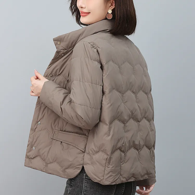 BKHY立领轻薄羽绒服女2025年冬季新款小个子中年妈妈薄款外套3326