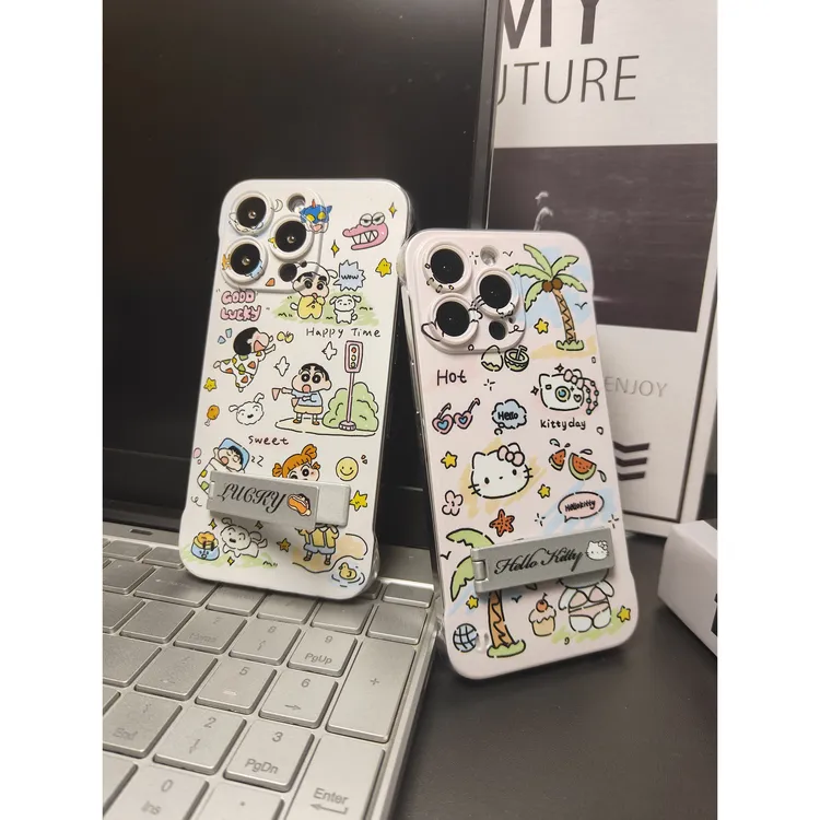 凯蒂猫无边框支架适用于iphone15手机壳时尚创意12简约13promax女