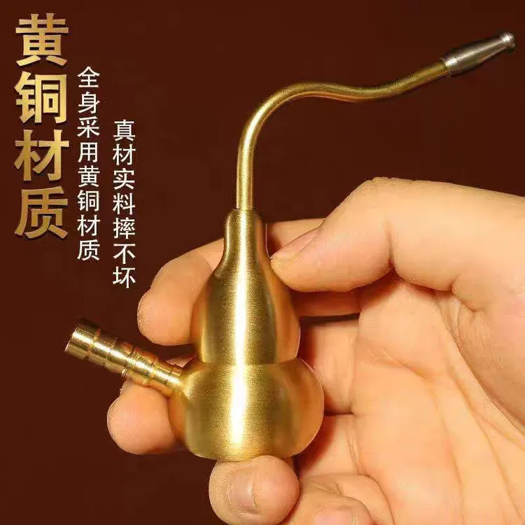 【镇店之宝】黄铜葫芦水火因壶两用型便携式水火因袋火因嘴过滤器